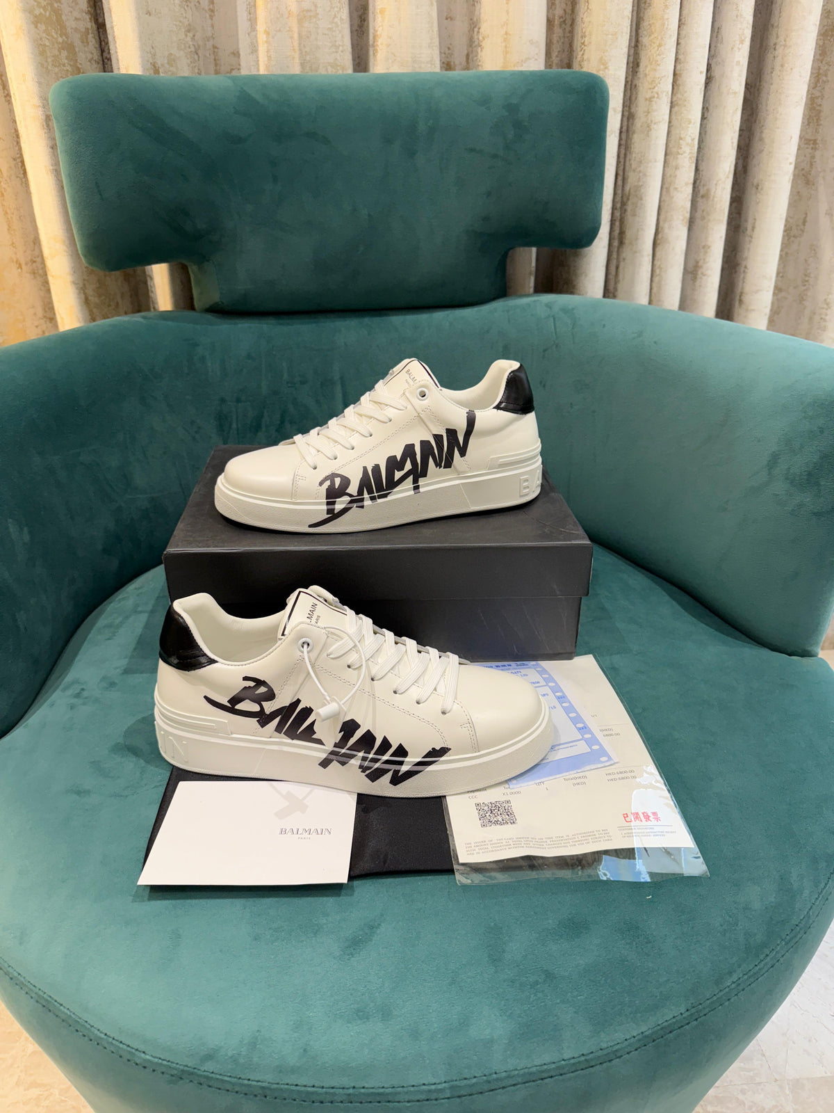 Balmain B-Court Leather Sneaker 👟(black/white)