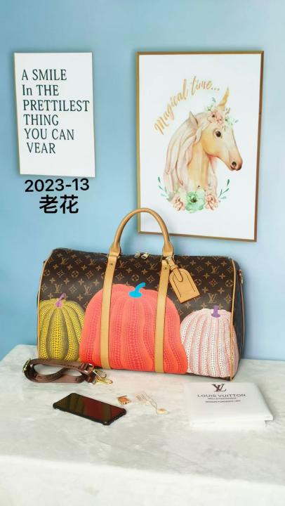 Louis Vuitton Keepall Duffle Bandouliere Bag Yayoi Kusama Pumpkins Monogram