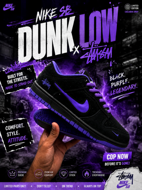 Nike Sb Dunk Low X Stussy Purple
